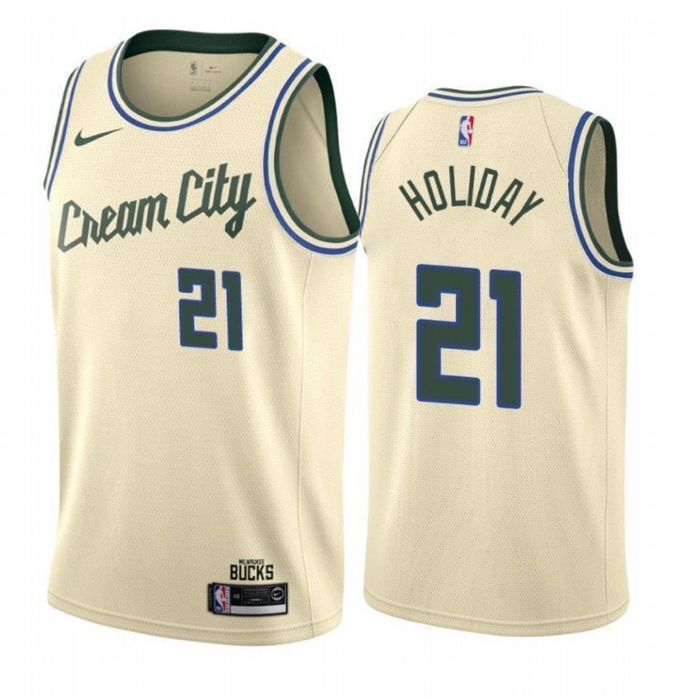 Jrue Holiday Bucks Cream City Jersey